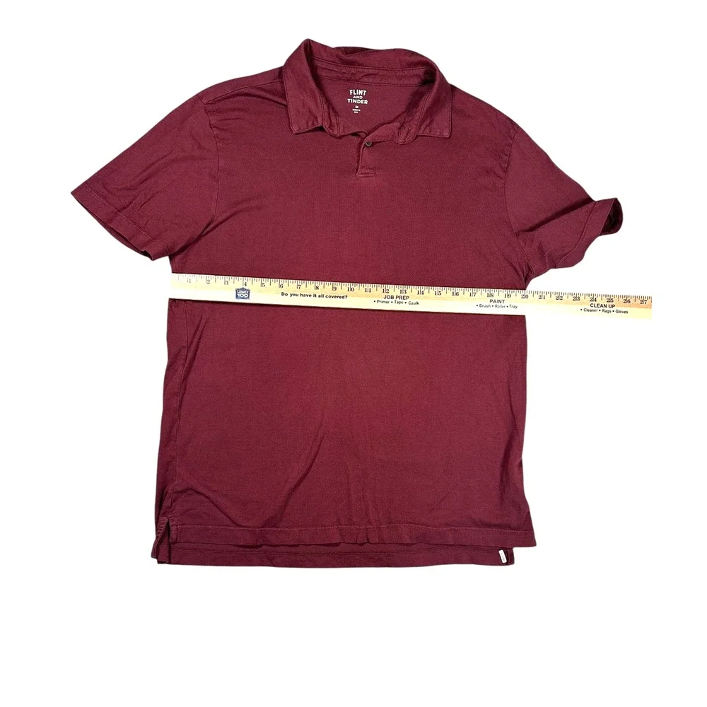 Flint and Tinder Polo Mens M Red Shirt Supima Cotton Made in USA Short Sleeve